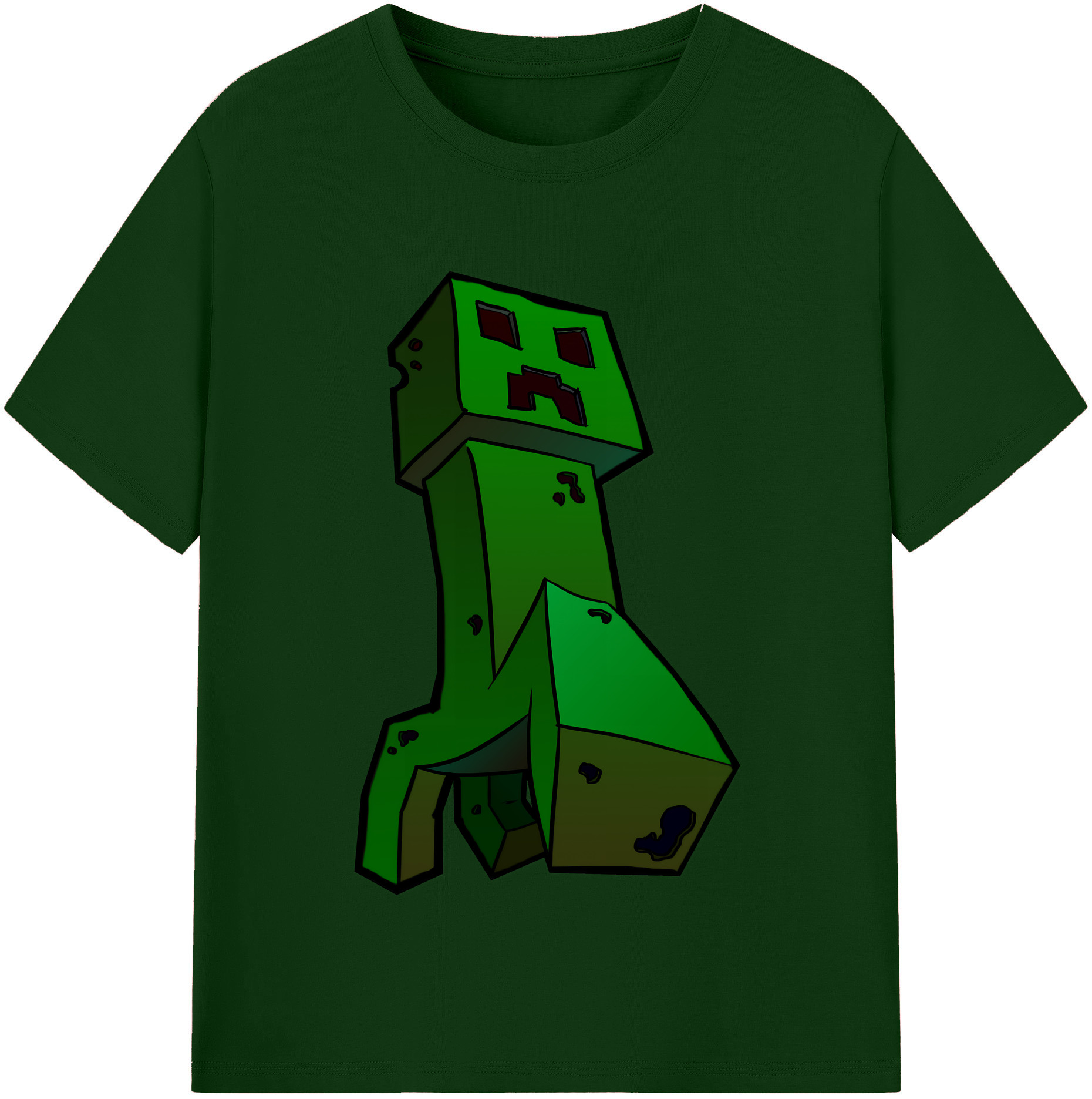 （画像用） マインクラフト ブロックの世界 Minecraft MC Block world 綿100％半袖Tシャツ（フロントプリント）